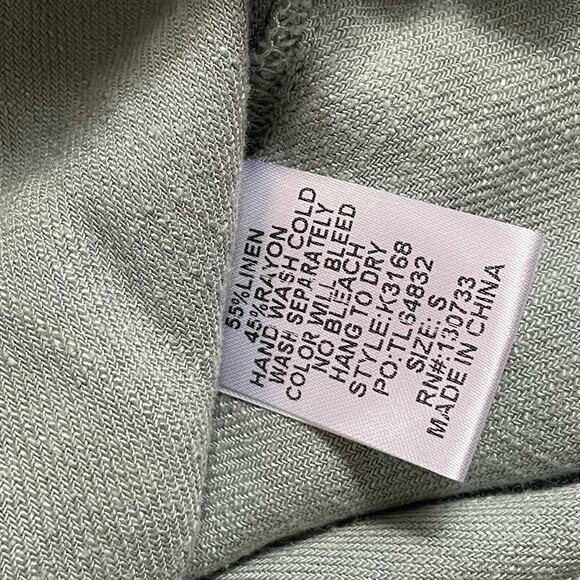 NEW Umgee Linen Becca Green Fringed Swing Mini Dress Babydoll Cut Out Summer - Picture 8 of 8